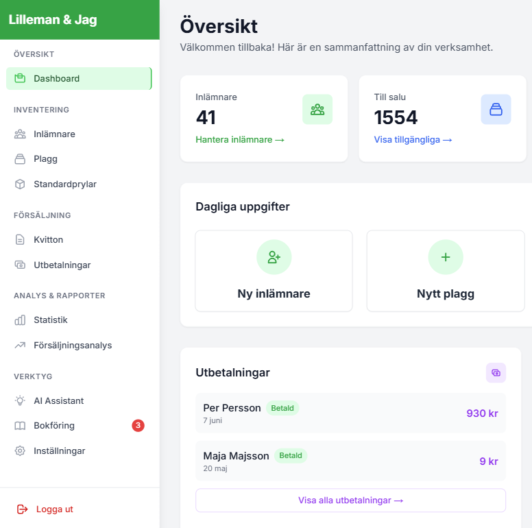 Konsign Dashboard Preview